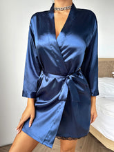 Charger l'image dans la galerie, Kimono Satin Lacets Été – Robe de Nuit Sexy Solide | Déshabillé Femme Confort