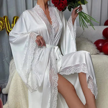 Charger l'image dans la galerie, Kimono Long Sexy Dentelle Lacets – Peignoir Fashion Femme | Robe Nuit Moderne