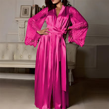 Charger l'image dans la galerie, Kimono Sexy Transparent Longue – Robe Lingerie Dentelle Maille | Nuisette Femme