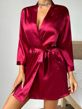 Charger l'image dans la galerie, Kimono Satin Lacets Été – Robe de Nuit Sexy Solide | Déshabillé Femme Confort