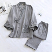 Charger l'image dans la galerie, Jinbei Homme Japonais – Pyjama Coton Casual Ample | Vêtement Intérieur Traditionnel