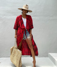 Charger l'image dans la galerie, Beach Cover Ups for Swimwear Women Black Tie Dye Kimono Swimwear Cape Summer Dress