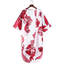 Charger l'image dans la galerie, CARDIGAN KIMONO IMPRIMÉ COQUELICOT BOHO POUR FEMME - Kimono Japonais
