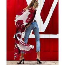 Charger l'image dans la galerie, CARDIGAN KIMONO IMPRIMÉ COQUELICOT BOHO POUR FEMME - Kimono Japonais