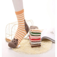 Charger l'image dans la galerie, Chaussettes Japonaises Kawaii Neko Kitty à rayures - Kimono Japonais