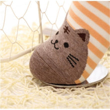 Charger l'image dans la galerie, Chaussettes Japonaises Kawaii Neko Kitty à rayures - Kimono Japonais