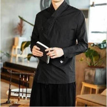 Charger l'image dans la galerie, Chemise Homme Empereur Kimonos Cardigan Street Mixte Kimonojaponais Noir L