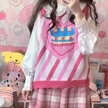 Charger l'image dans la galerie, GILET KAWAII EN TRICOT GÂTEAU D'ANNIVERSAIRE - Kimono Japonais