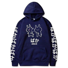Charger l'image dans la galerie, Hoodie Baka Pull Hoodies Mangas Kimono Japonais Navy blue XXXL