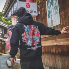 Charger l'image dans la galerie, Hoodie Hannya noir avec design inspiré des légendes japonaises, parfait pour un style unique et audacieux.