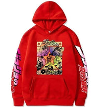 Charger l'image dans la galerie, Hoodie Jojo's Pull Hoodies Mangas Kimono Japonais Rouge XS