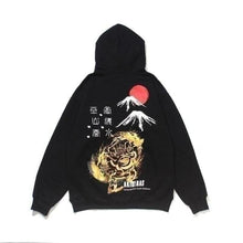 Charger l'image dans la galerie, Hoodie Mont Fuji Pull Hoodies Mangas Kimonojaponais Noir S