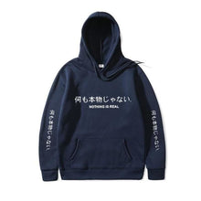 Charger l'image dans la galerie, Hoodie Riba Pull Hoodies Mangas Kimono Japonais Marine L