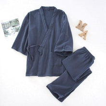 Charger l'image dans la galerie, Jinbei Douce nuit Pyjama Jinbei Femme Kimonojaponais Gris sombre XL