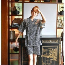 Charger l&#39;image dans la galerie, Jinbei Vagues Pyjama Jinbei Femme Kimonojaponais 
