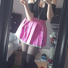 Charger l'image dans la galerie, JUPE KAWAII PLISSÉE À OURLET EN DENTELLE - Kimono Japonais