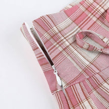 Charger l'image dans la galerie, JUPE KAWAII TENNIS À POMPONS EN TISSU ÉCOSSAIS - Kimono Japonais