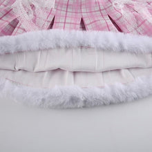 Charger l'image dans la galerie, JUPE PRINCESSE KAWAII EN FOURRURE À CARREAUX BLEUS - Kimono Japonais
