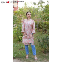 Charger l'image dans la galerie, Kaarigari X Amy Silk Kimono Jacket - Lollipop with rainbow-inspired patterns, digital dot art, and a loose, flowing silhouette for versatile wear.