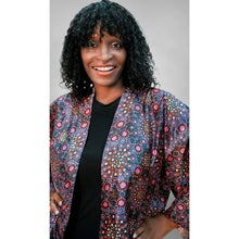 Charger l'image dans la galerie, Veste kimono Kaarigari X Amy – Mauve Envoûtant, avec des motifs à pois complexes inspirés de la nature avec un design apaisant et tranquille.