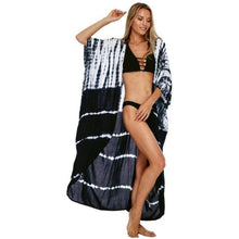 Charger l'image dans la galerie, KIMONO D’ÉTÉ NOIR FUSAIN Cardigan kimono noir à manches évasées, col V et ceinture ajustable, parfait pour un look bohème d'été.