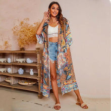 Charger l'image dans la galerie, KIMONO FEMME FLORAL HIPPY - Kimono Japonais