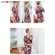 Charger l'image dans la galerie, Kimono Femme Rouge Fleurs estivales - Kimono Japonais