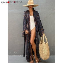 Charger l'image dans la galerie, KIMONO FEMME SABLE NOIR - Kimono Japonais