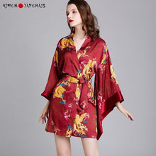 Charger l'image dans la galerie, Kimono Femme Satin Dragon Japonais - Kimono Japonais