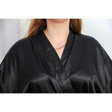 Charger l'image dans la galerie, Kimono Femme Satin Noir Ample - Kimono Japonais