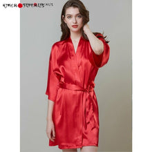 Charger l'image dans la galerie, Kimono Femme Satin Red party - Kimono Japonais