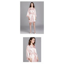 Charger l'image dans la galerie, Kimono Femme Satin Rose dentelles - Kimono Japonais