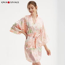 Charger l'image dans la galerie, Kimono Femme Satin Rose Printemps - Kimono Japonais