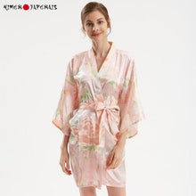 Charger l'image dans la galerie, Kimono Femme Satin Rose Secret - Kimono Japonais