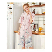Charger l'image dans la galerie, Kimono Femme Satin Vague Japonaise - Kimono Japonais