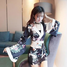 Charger l'image dans la galerie, Kimono Femme Sexy ´´Fleurs d´asie´´ Kimono sexy Kimonojaponais
