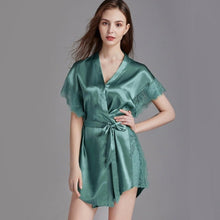 Charger l'image dans la galerie, Kimono Femme Turquoise Séductrice - Kimono Japonais