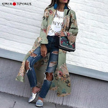 Charger l'image dans la galerie, KIMONO FEMME VERT FLORAL ELEGANCE – Kimono femme vert fleuri