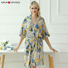 Charger l'image dans la galerie, Kimono Femme Yukata Jaune Floral - Kimono Japonais