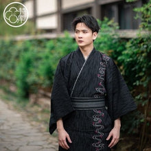 Charger l'image dans la galerie, Kimono Homme Noir Classique – Kimono japonais traditionnel