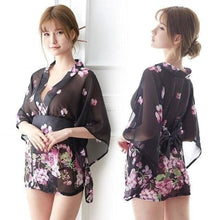 Charger l'image dans la galerie, Kimono Misaki Kimono sexy Kimonojaponais Noir