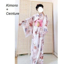 Charger l'image dans la galerie, Kimono Traditionnel Tsubasa Kimono Femme Kimonojaponais rose + ceinture