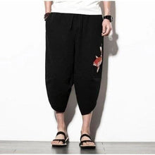 Charger l'image dans la galerie, Pantacourt Black Carpe Koi Pantalon court Mixte Kimonojaponais