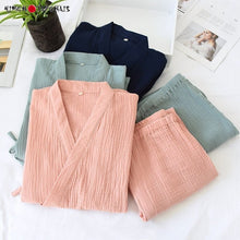Charger l'image dans la galerie, Pyjama Japonais Coton Crêpe - Kimono Japonais