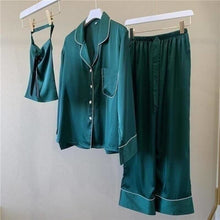 Charger l'image dans la galerie, Pyjama Satin Pyjama Jinbei Femme Kimonojaponais Vert L