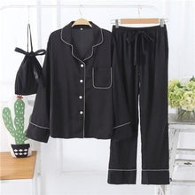 Charger l'image dans la galerie, Pyjama Satin Pyjama Jinbei Femme Kimonojaponais Noir XL