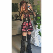 Charger l'image dans la galerie, ROBE KAWAII JAPONAISE PIN-UP ÉCOSSAISE - Kimono Japonais