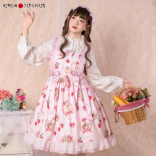 Charger l'image dans la galerie, Sweet Princess Lolita Dress Vintage Lace Bowknot Cute Printing High Waist Kawaii Gothic Jsk Girl