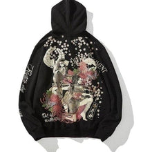 Charger l'image dans la galerie, Sweat Geisha flower Pull Hoodies Mangas Kimonojaponais