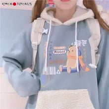 Charger l'image dans la galerie, Sweat-Shirt Kawaii À Capuche Ours Blanc Polaire Bleu / M Kawaii